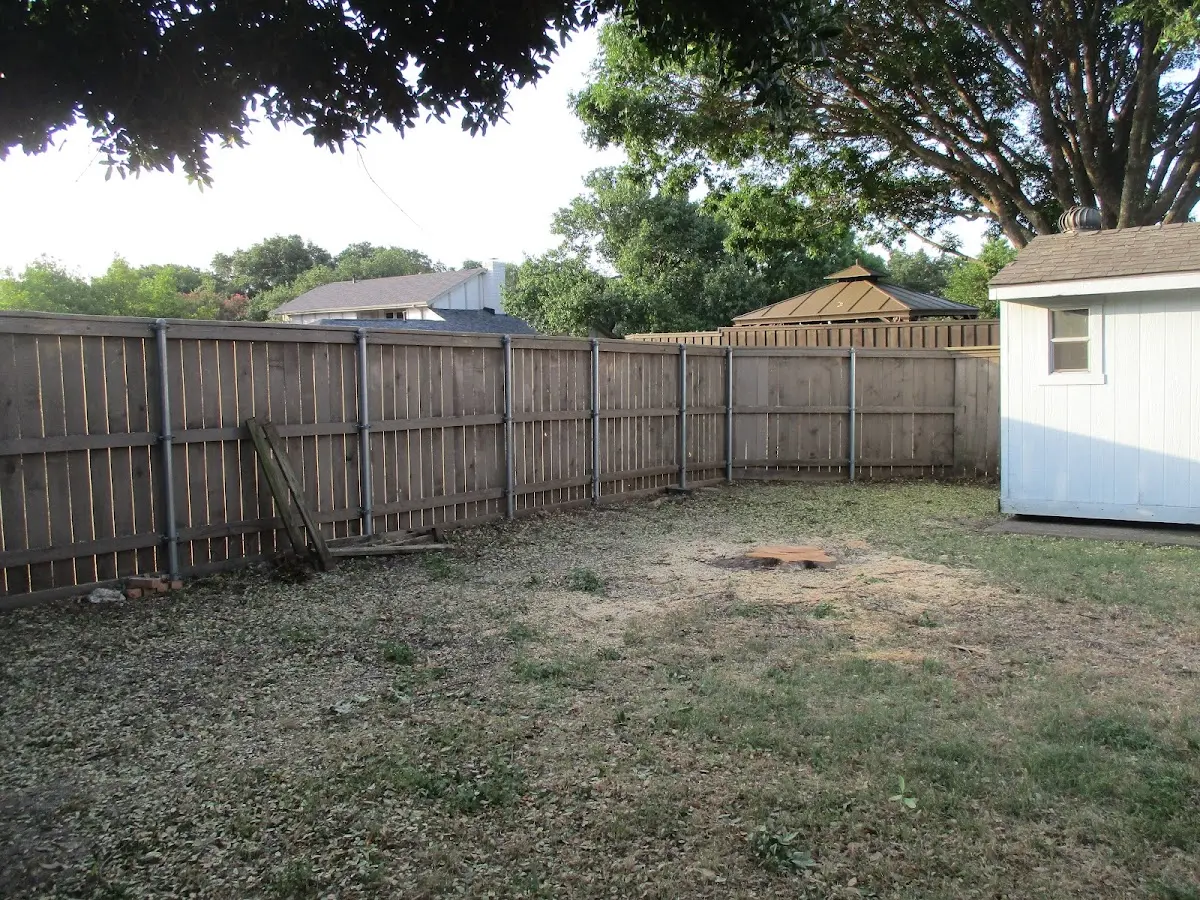 Cleared yard after professional tree removal in Lewellen